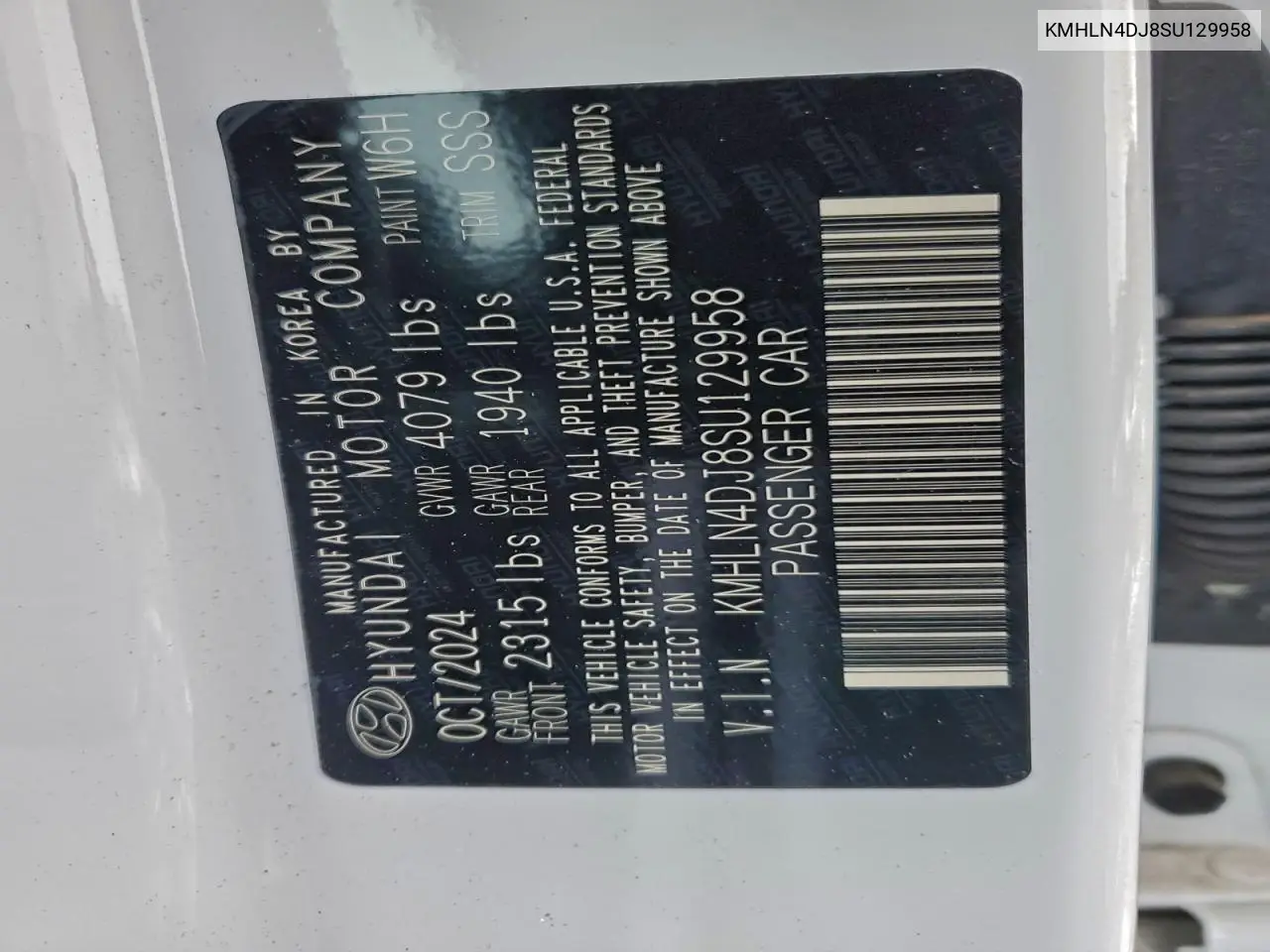 KMHLN4DJ8SU129958 2025 Hyundai Elantra Limited