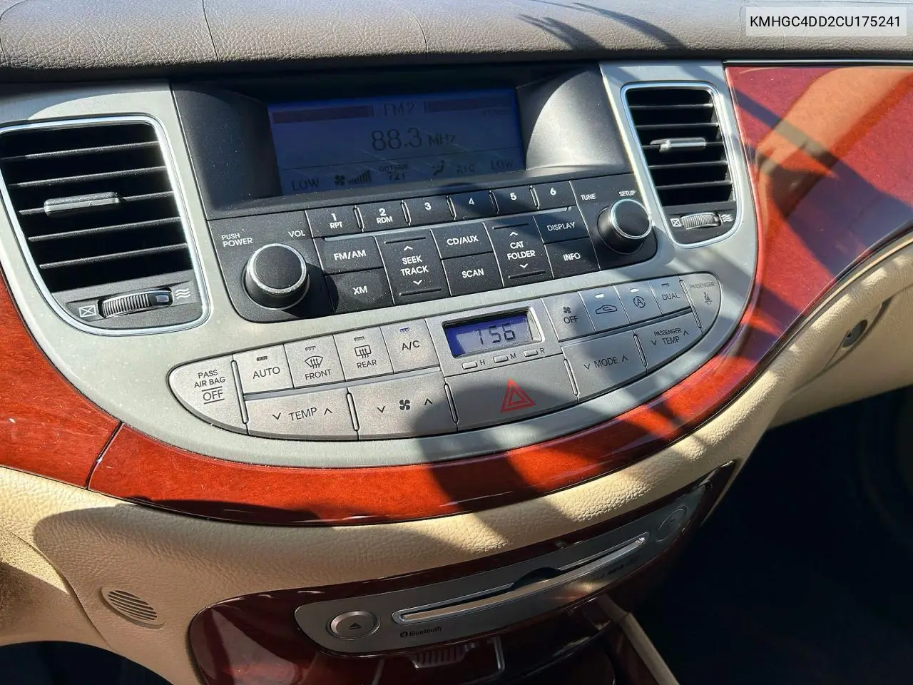 KMHGC4DD2CU175241 2012 Hyundai Genesis 3.8L