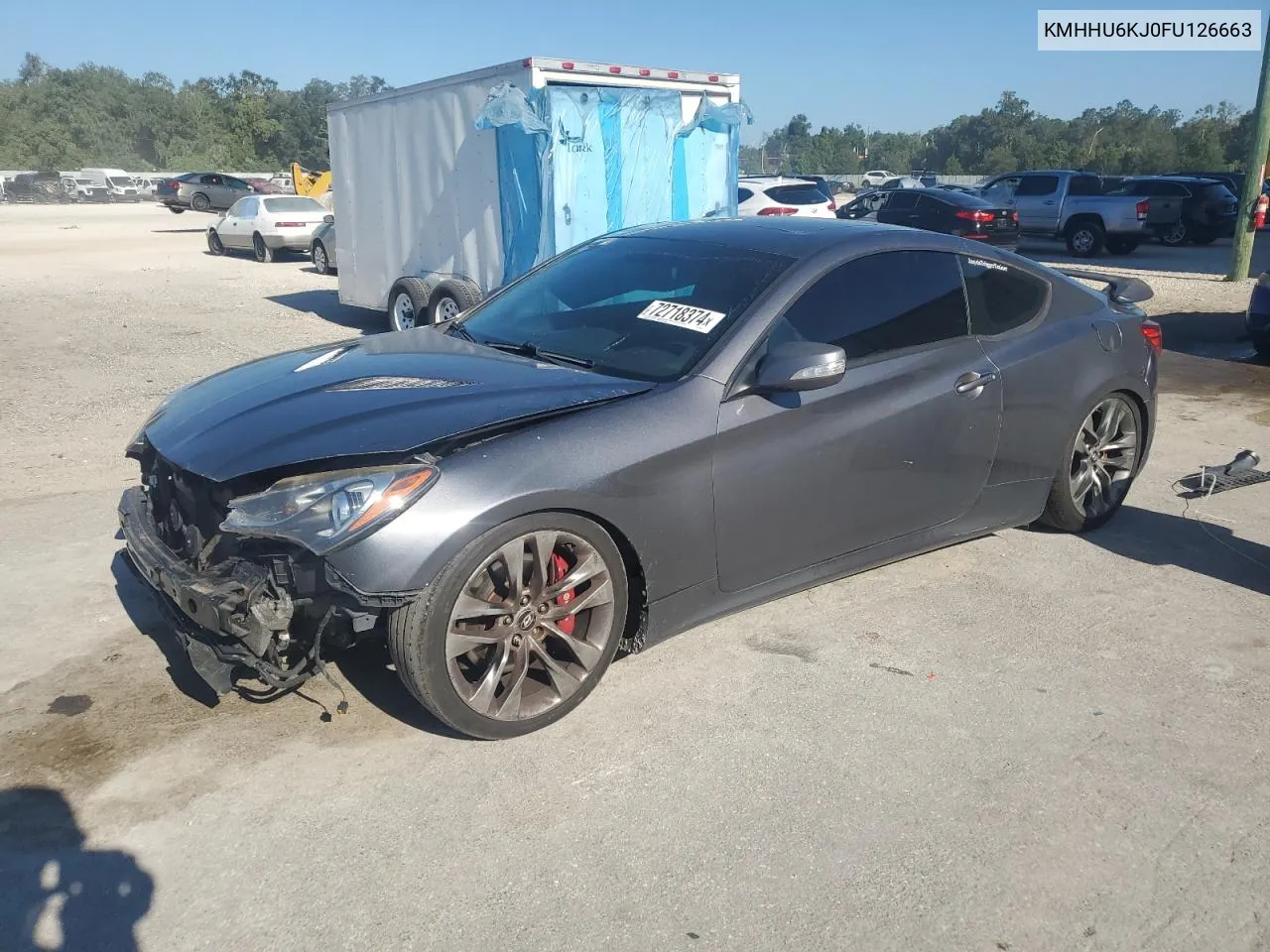 2015 Hyundai Genesis Coupe 3.8L VIN: KMHHU6KJ0FU126663 Lot: 72718374