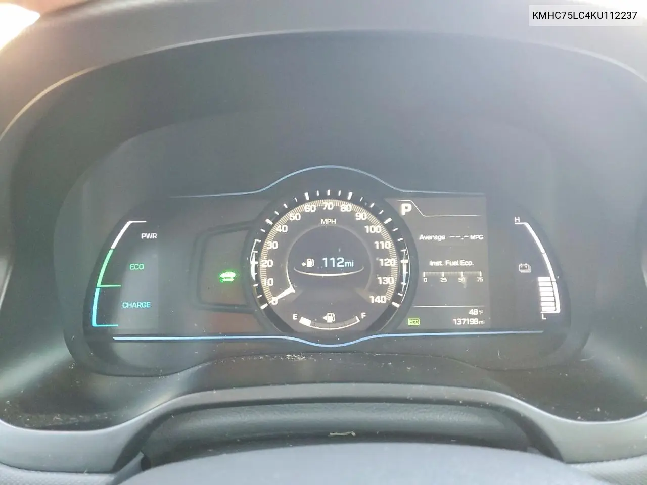 KMHC75LC4KU112237 2019 Hyundai Ioniq Sel