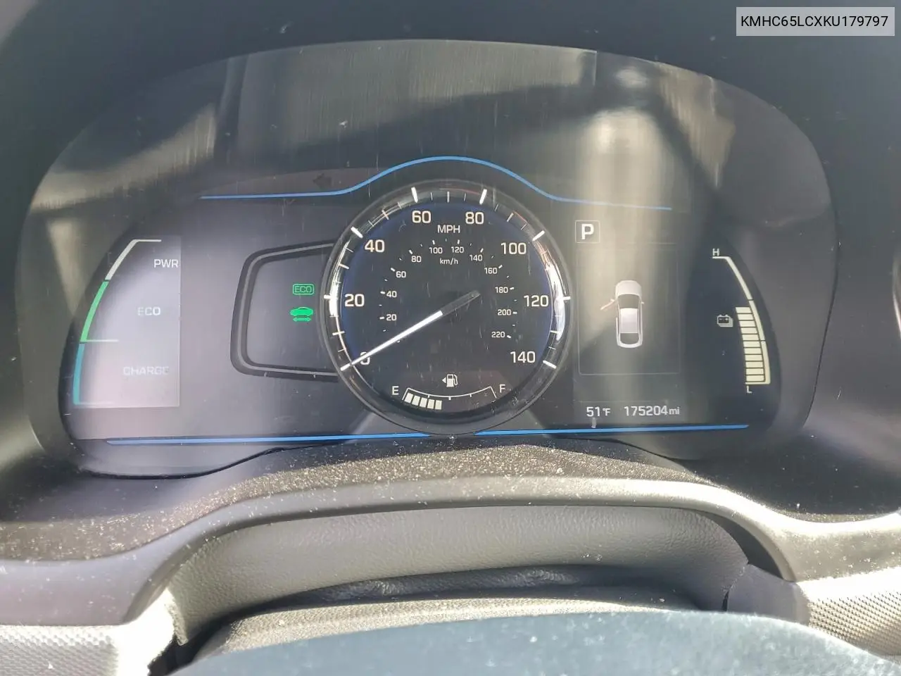 KMHC65LCXKU179797 2019 Hyundai Ioniq Blue