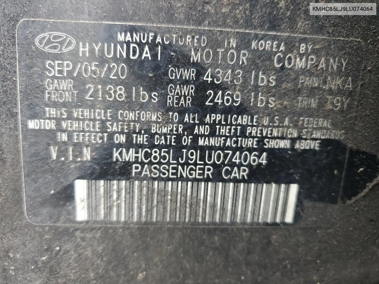 KMHC85LJ9LU074064 2020 Hyundai Ioniq Limited