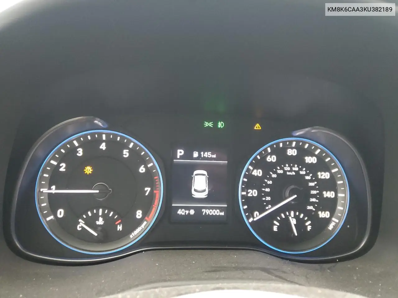 KM8K6CAA3KU382189 2019 Hyundai Kona Sel