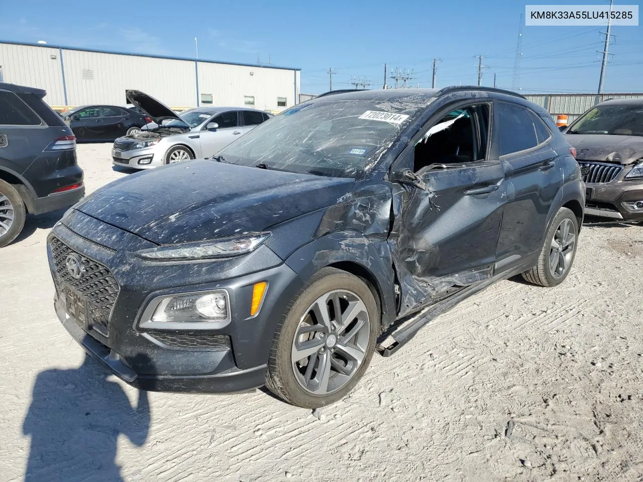 2020 Hyundai Kona Limited VIN: KM8K33A55LU415285 Lot: 72023014