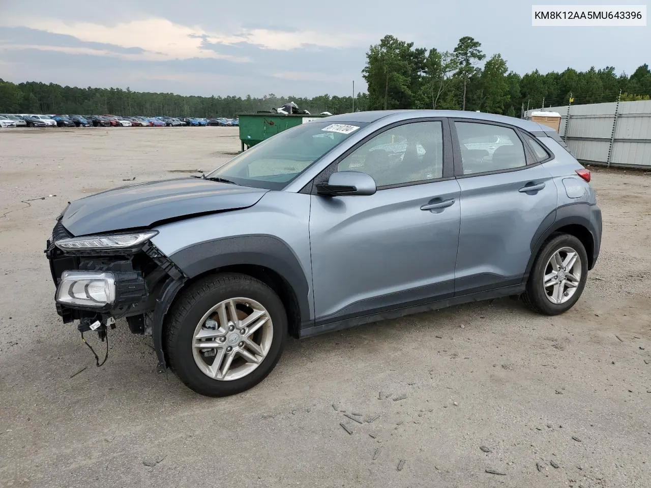 2021 Hyundai Kona Se VIN: KM8K12AA5MU643396 Lot: 67110704