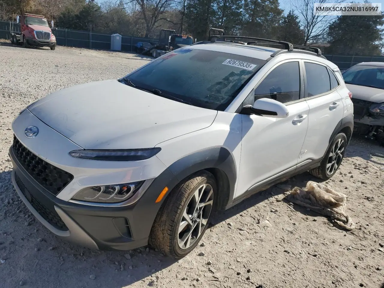 KM8K5CA32NU816997 2022 Hyundai Kona Limited