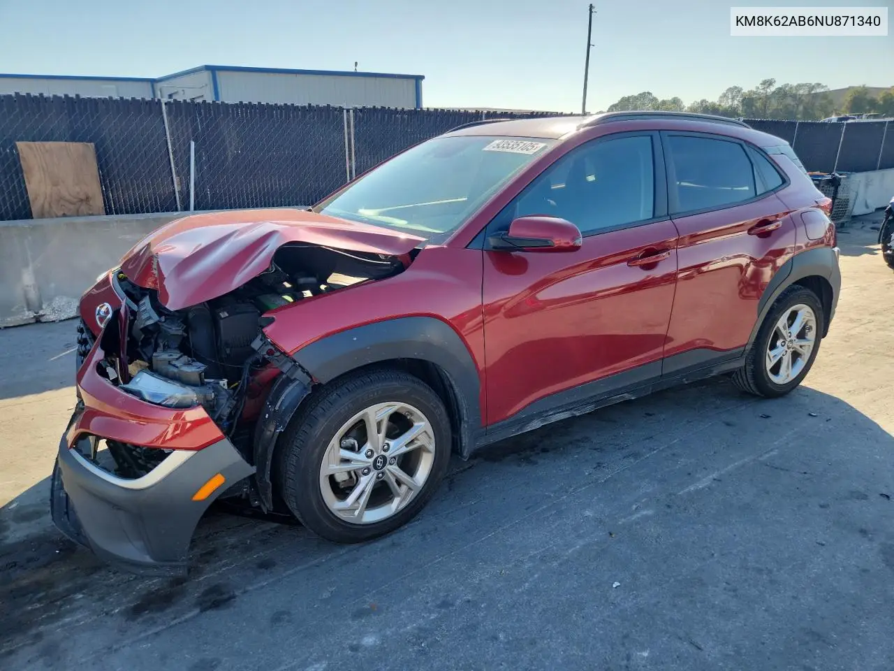 KM8K62AB6NU871340 2022 Hyundai Kona Sel