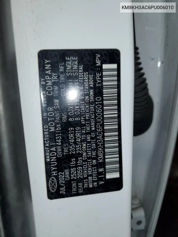 KM8KH3AC6PU006010 2023 Hyundai Kona N Base