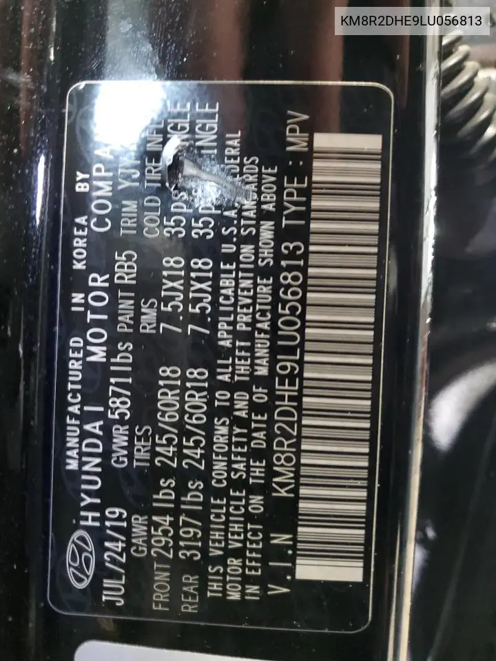 KM8R2DHE9LU056813 2020 Hyundai Palisade Sel