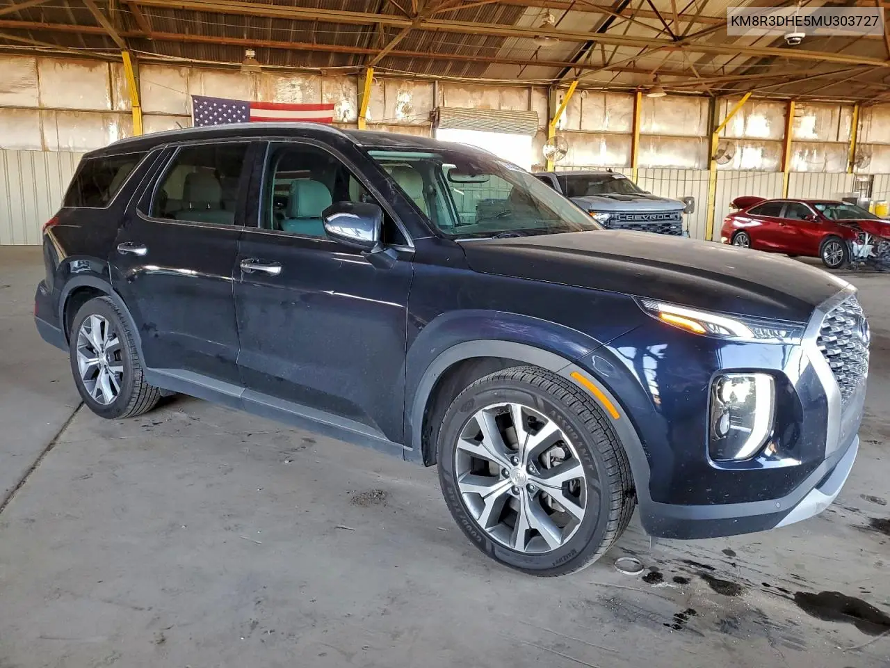 KM8R3DHE5MU303727 2021 Hyundai Palisade Sel