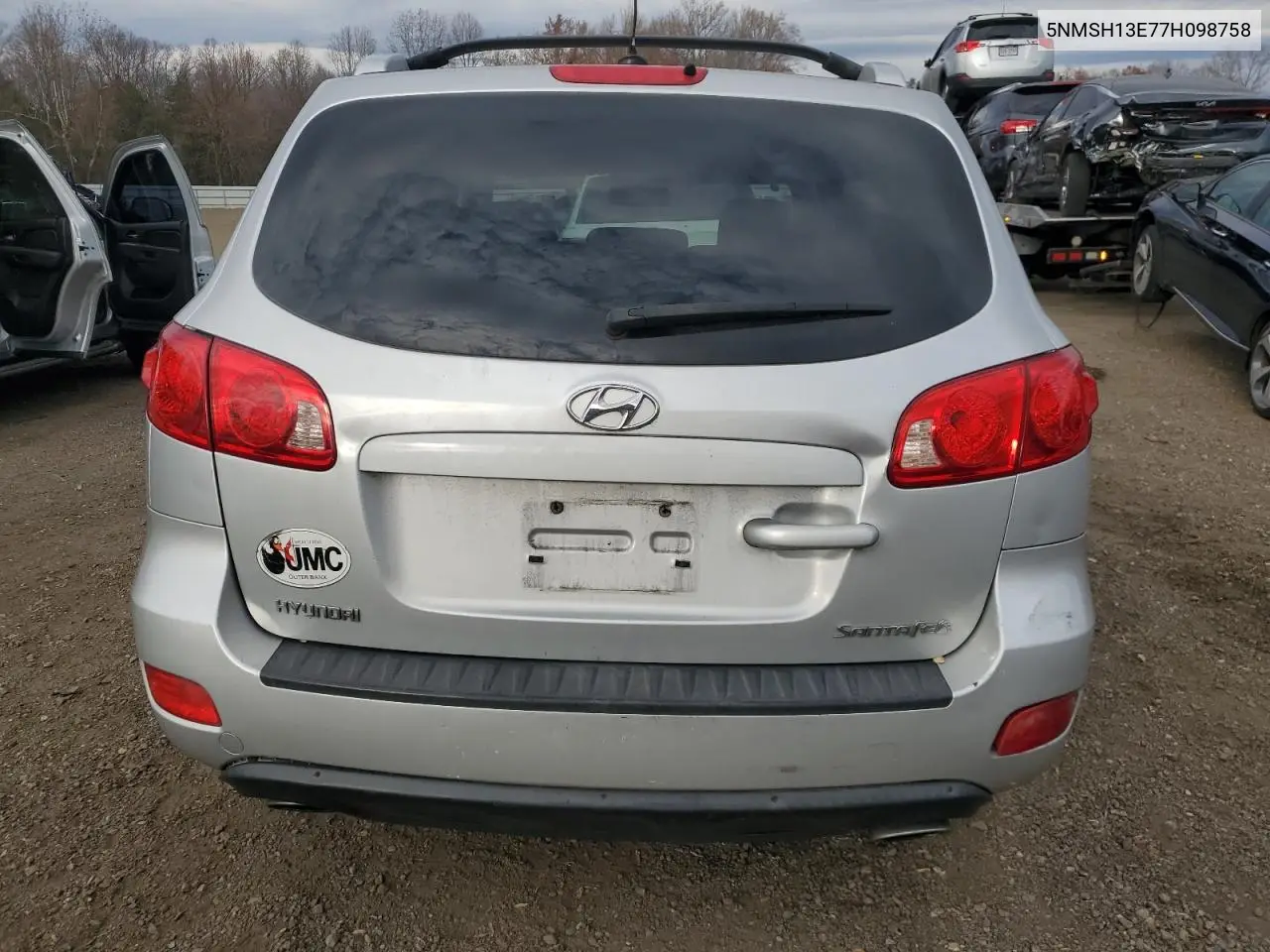 5NMSH13E77H098758 2007 Hyundai Santa Fe Se