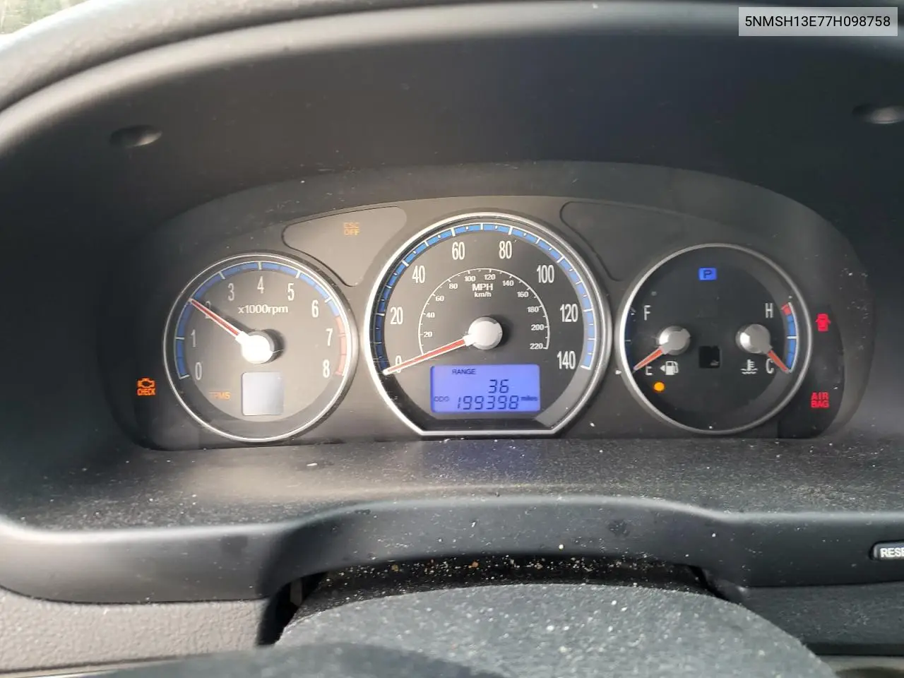 5NMSH13E77H098758 2007 Hyundai Santa Fe Se