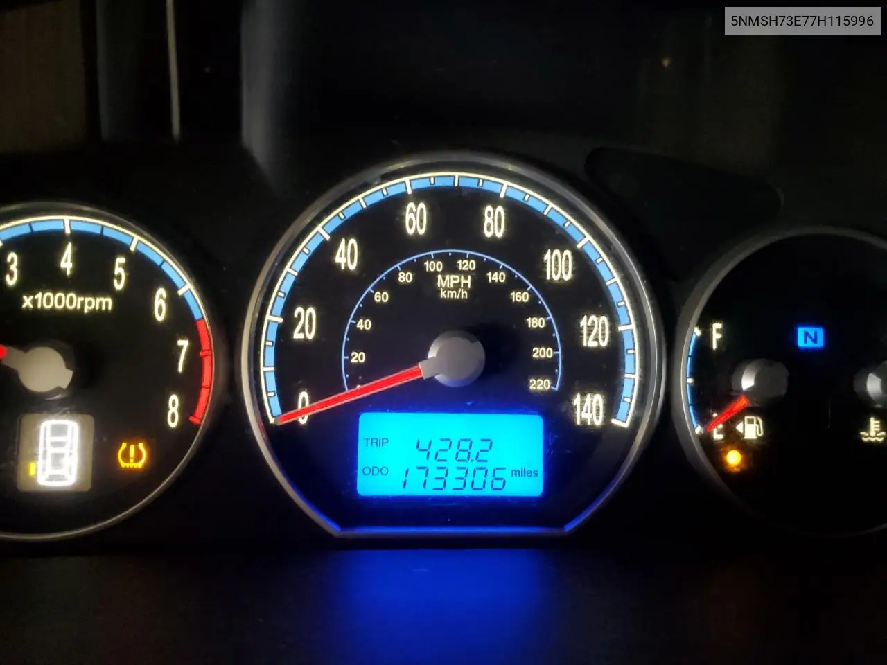 5NMSH73E77H115996 2007 Hyundai Santa Fe Se