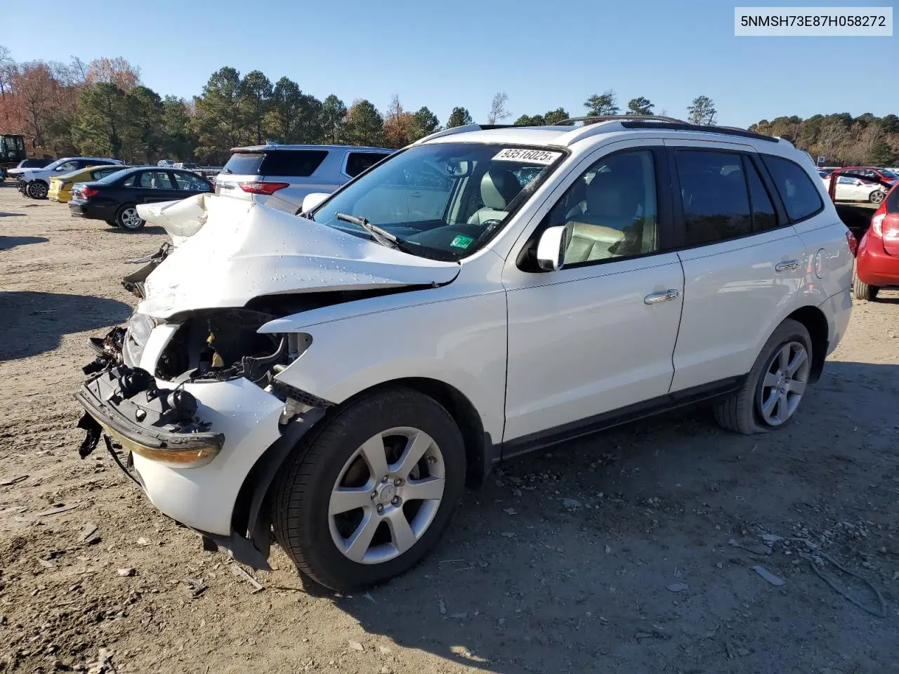 5NMSH73E87H058272 2007 Hyundai Santa Fe Se