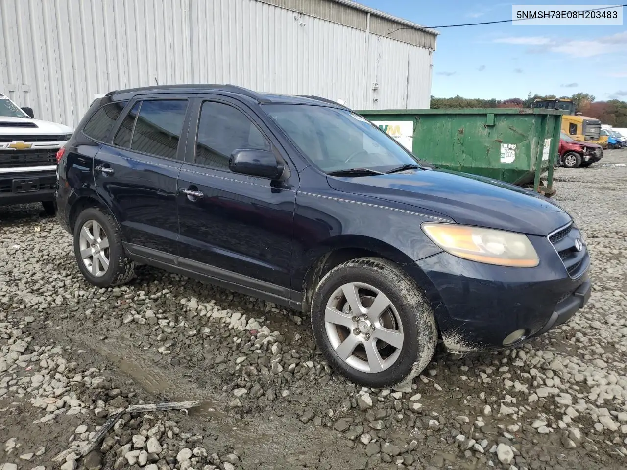 5NMSH73E08H203483 2008 Hyundai Santa Fe Se