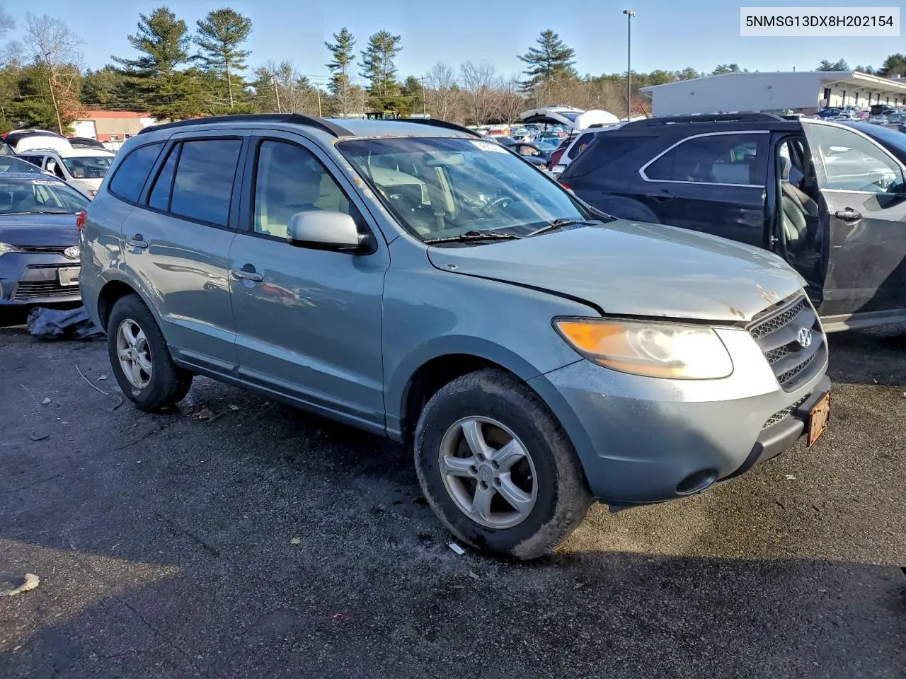 5NMSG13DX8H202154 2008 Hyundai Santa Fe Gls