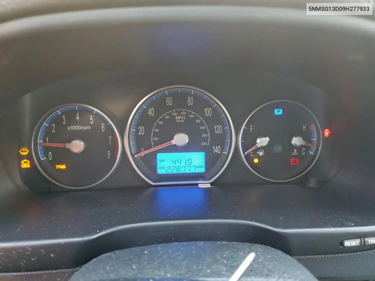 5NMSG13D09H277933 2009 Hyundai Santa Fe Gls