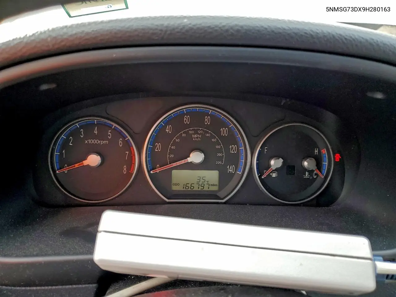 5NMSG73DX9H280163 2009 Hyundai Santa Fe Gls