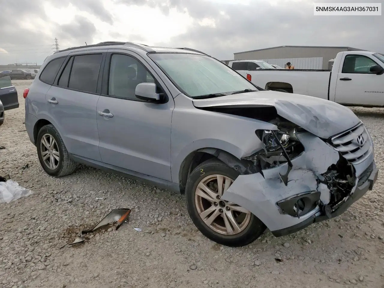 5NMSK4AG3AH367031 2010 Hyundai Santa Fe Limited