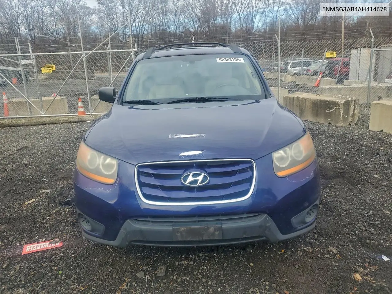 5NMSG3AB4AH414678 2010 Hyundai Santa Fe Gls
