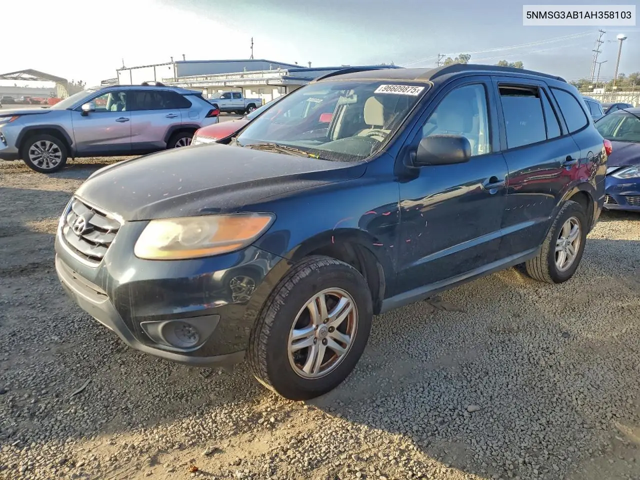 5NMSG3AB1AH358103 2010 Hyundai Santa Fe Gls