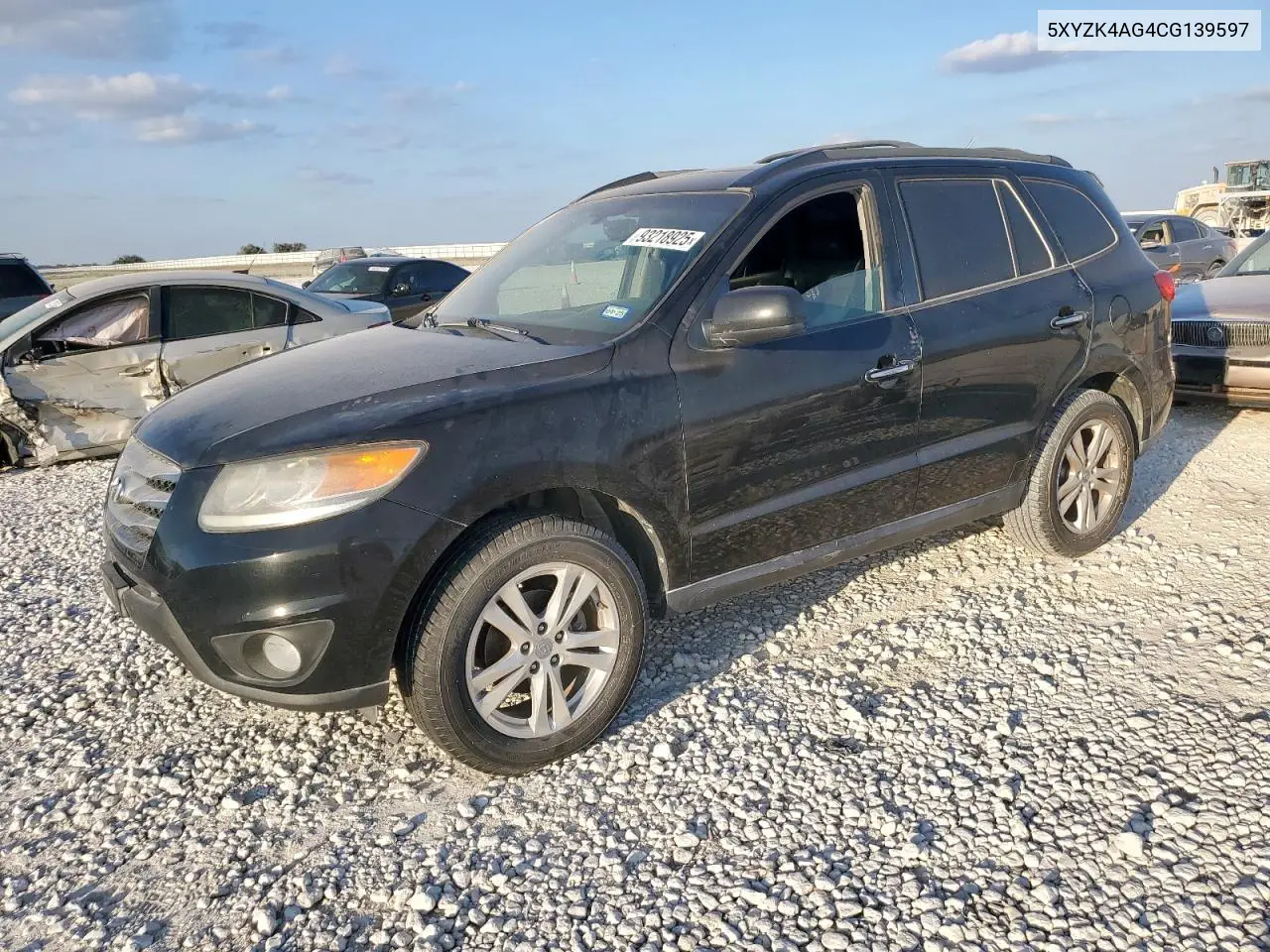 5XYZK4AG4CG139597 2012 Hyundai Santa Fe Limited