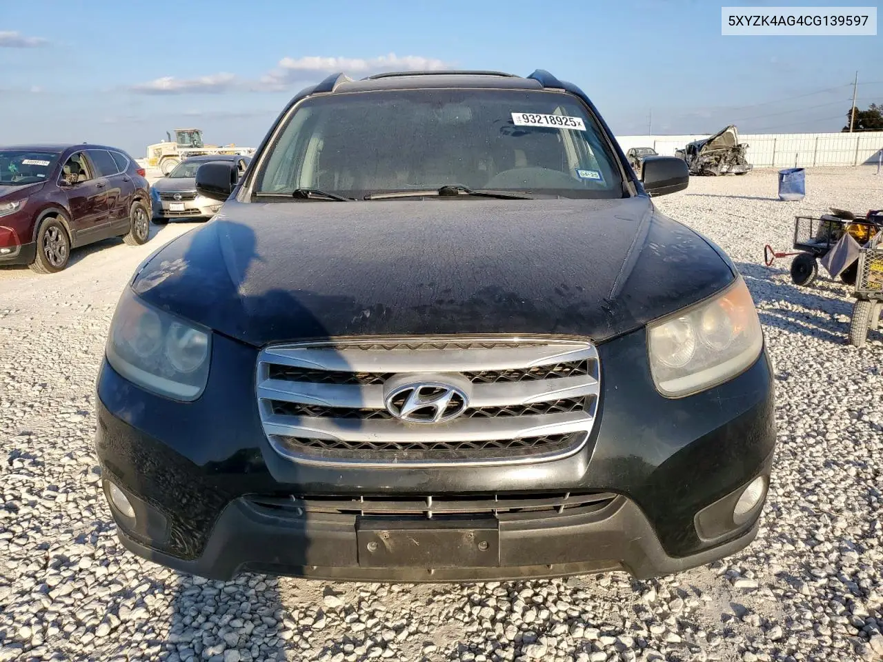 5XYZK4AG4CG139597 2012 Hyundai Santa Fe Limited