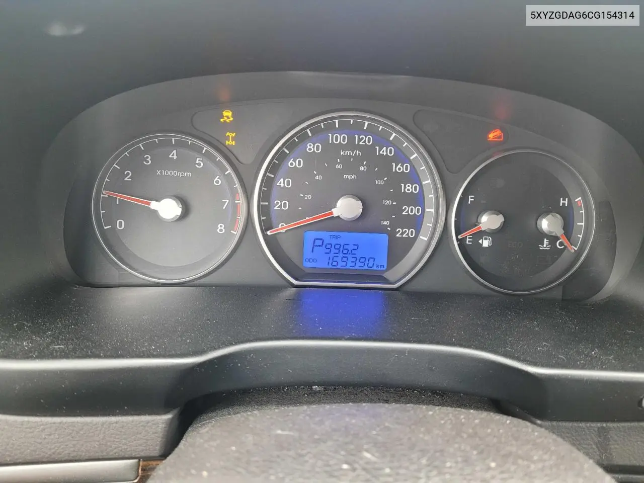 5XYZGDAG6CG154314 2012 Hyundai Santa Fe Gls