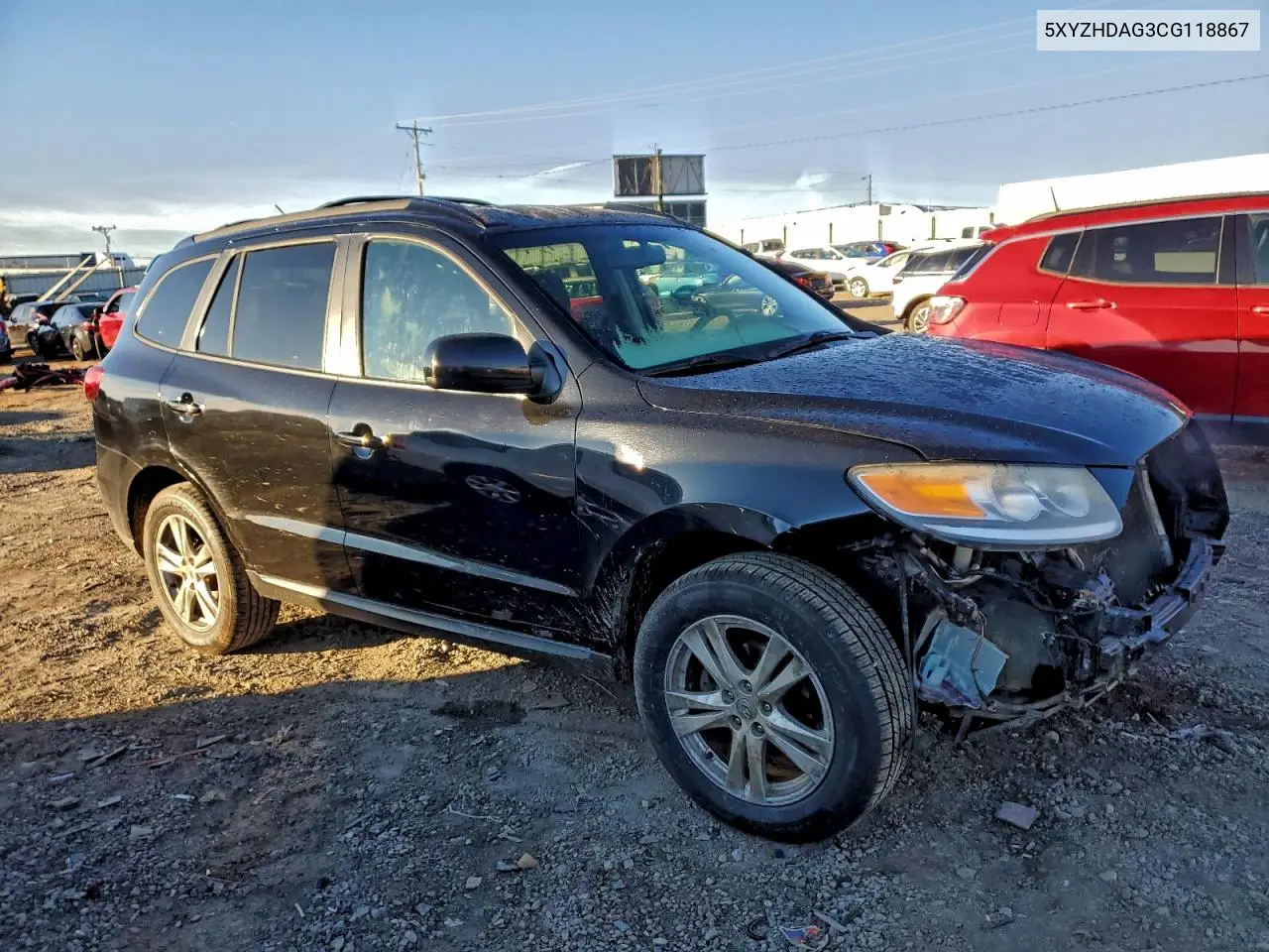 5XYZHDAG3CG118867 2012 Hyundai Santa Fe Se