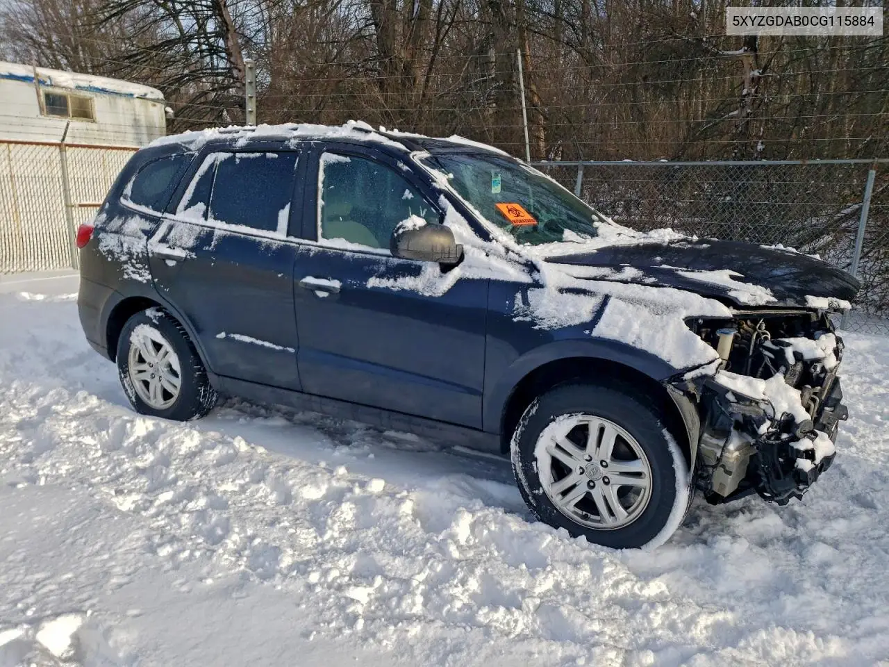 5XYZGDAB0CG115884 2012 Hyundai Santa Fe Gls