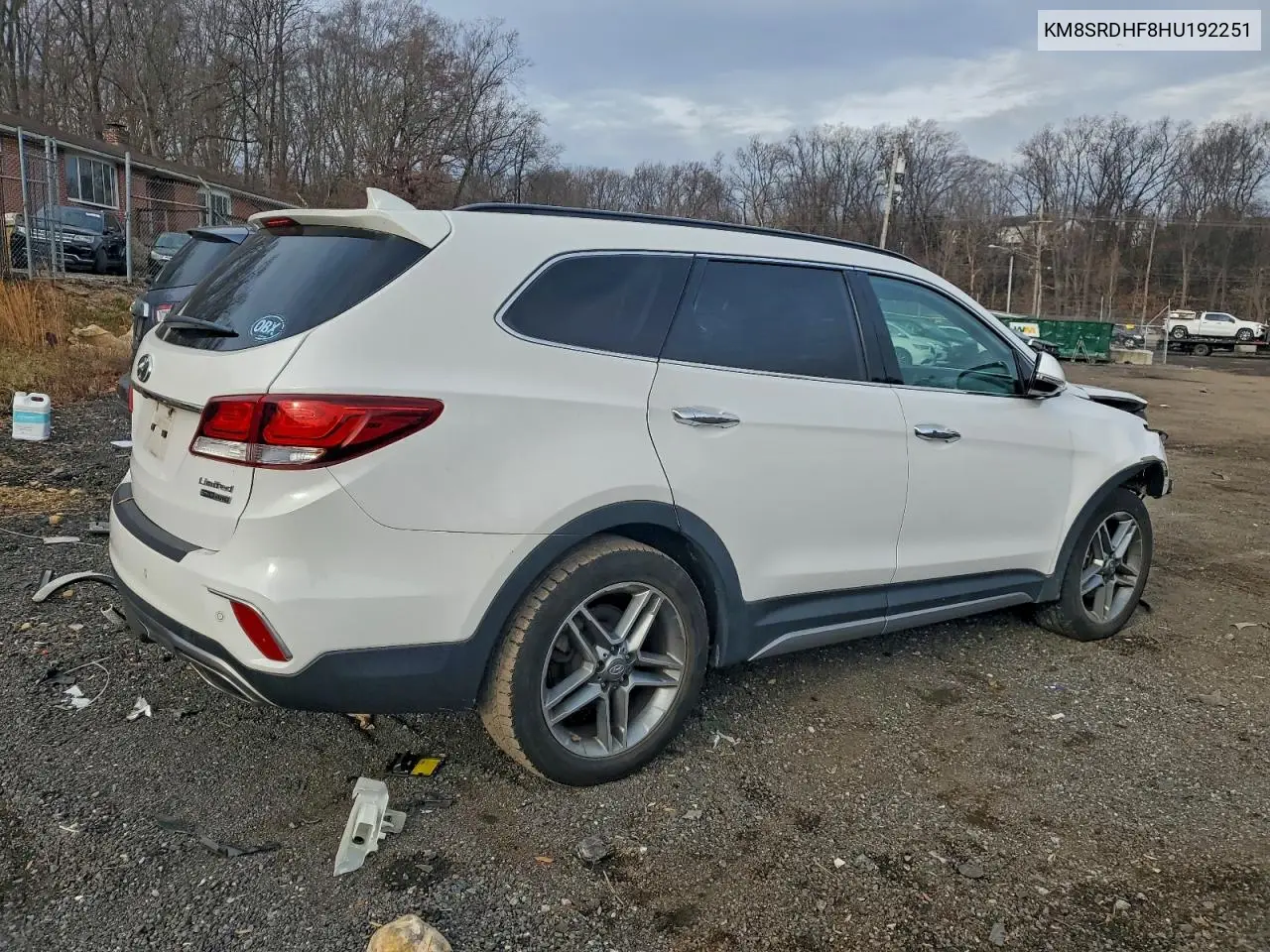 KM8SRDHF8HU192251 2017 Hyundai Santa Fe Se Ultimate