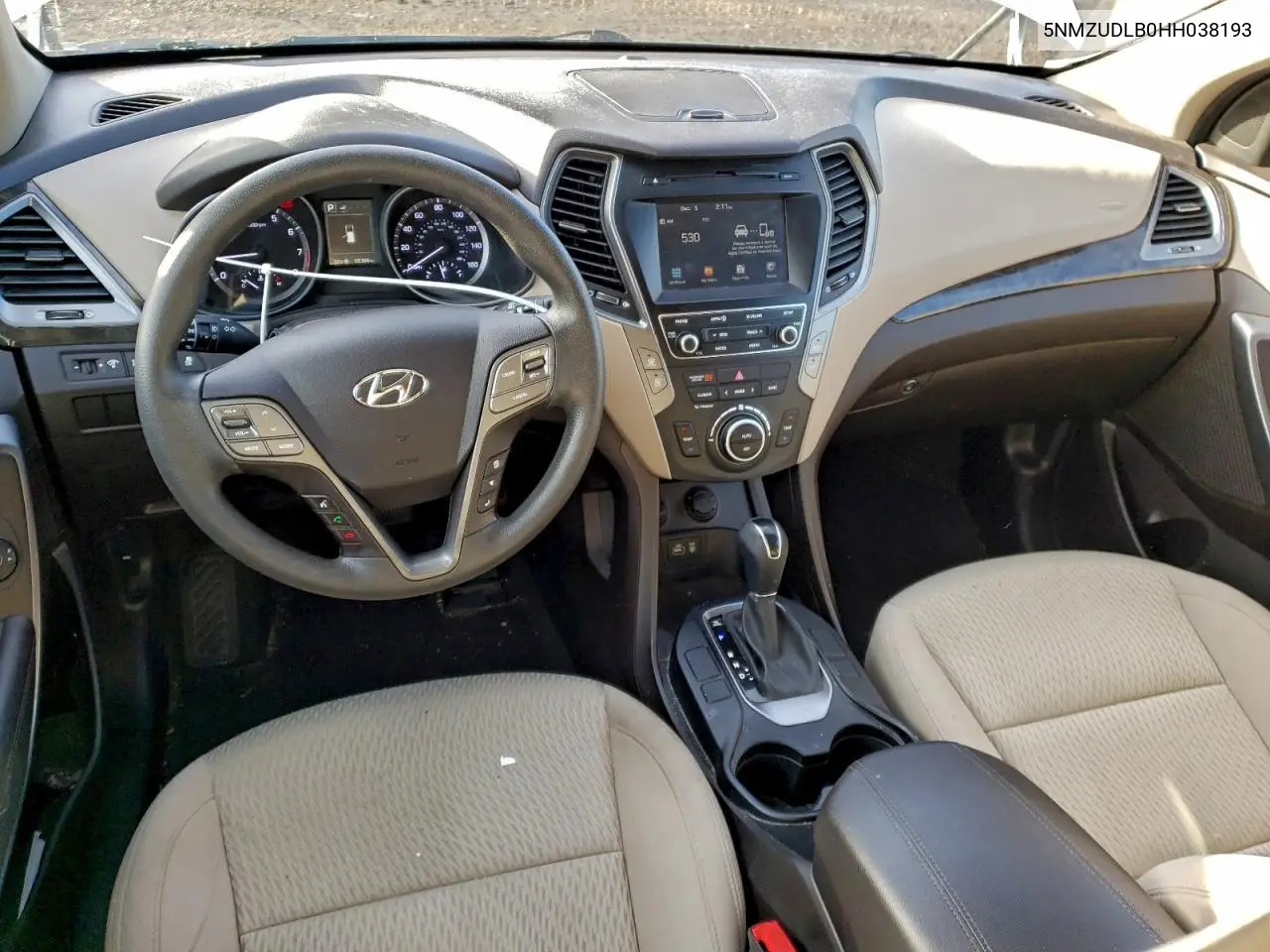 5NMZUDLB0HH038193 2017 Hyundai Santa Fe Sport