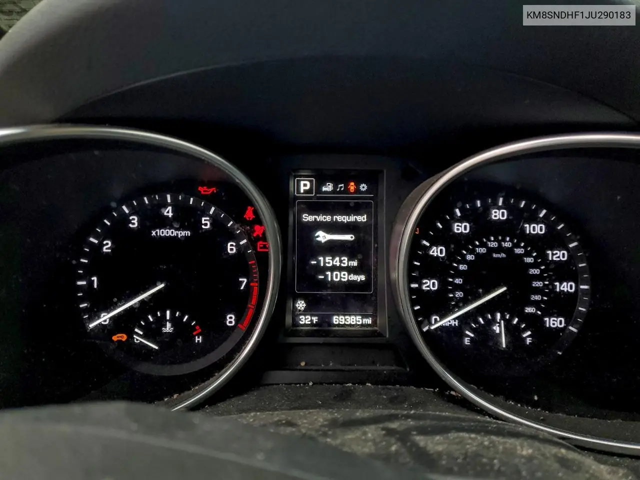 KM8SNDHF1JU290183 2018 Hyundai Santa Fe Se