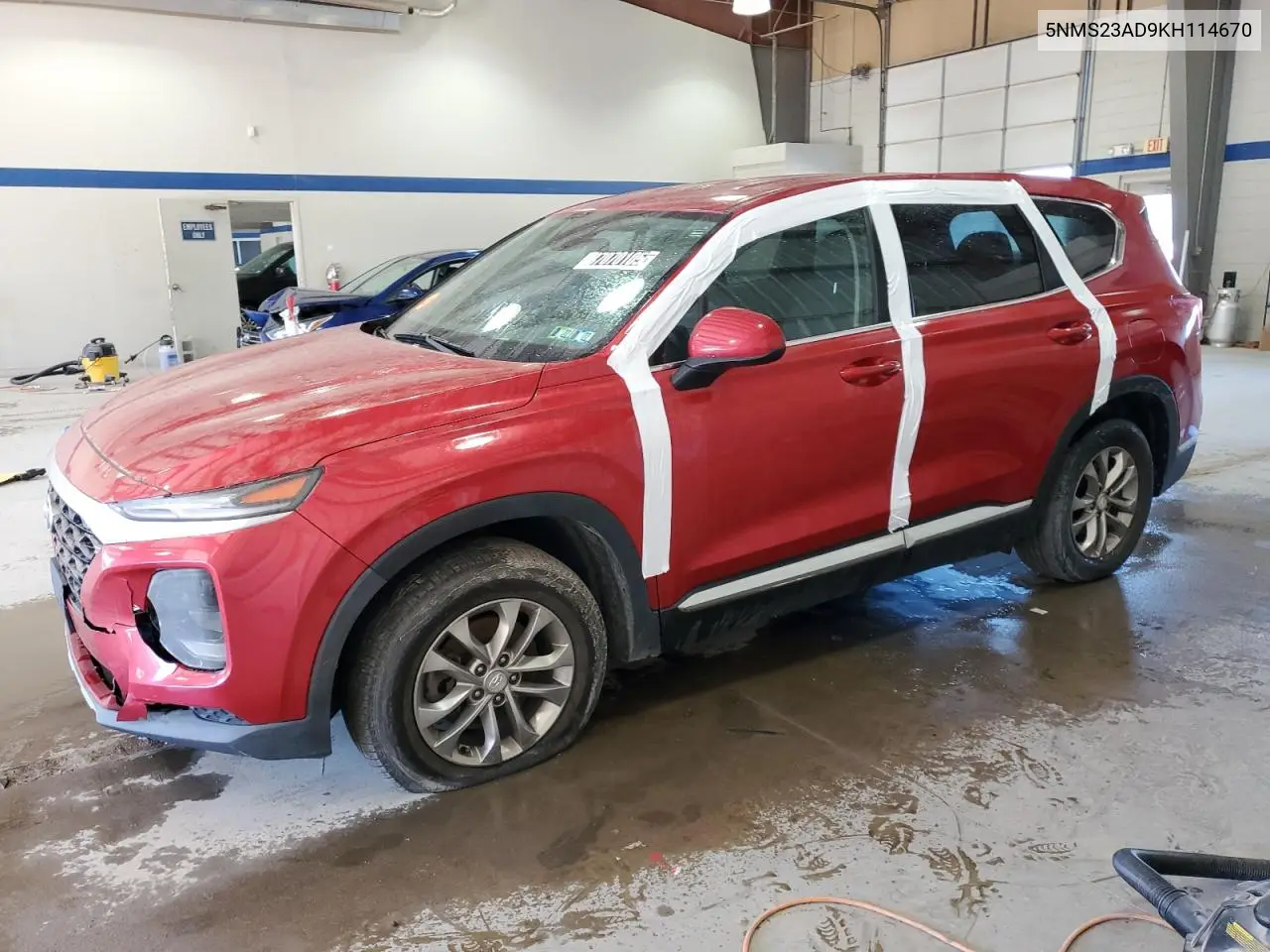 5NMS23AD9KH114670 2019 Hyundai Santa Fe Se