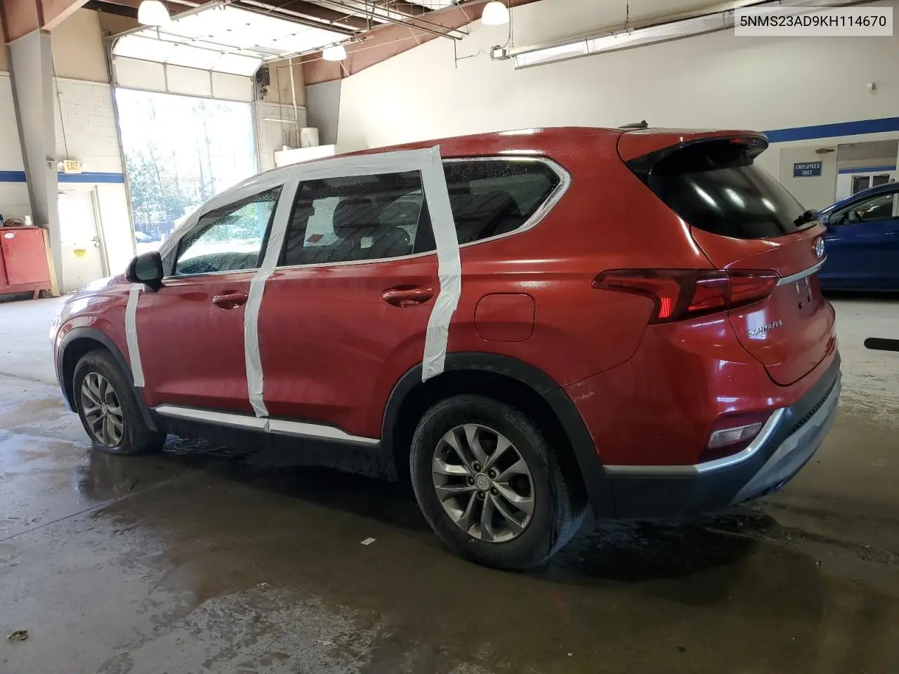 5NMS23AD9KH114670 2019 Hyundai Santa Fe Se