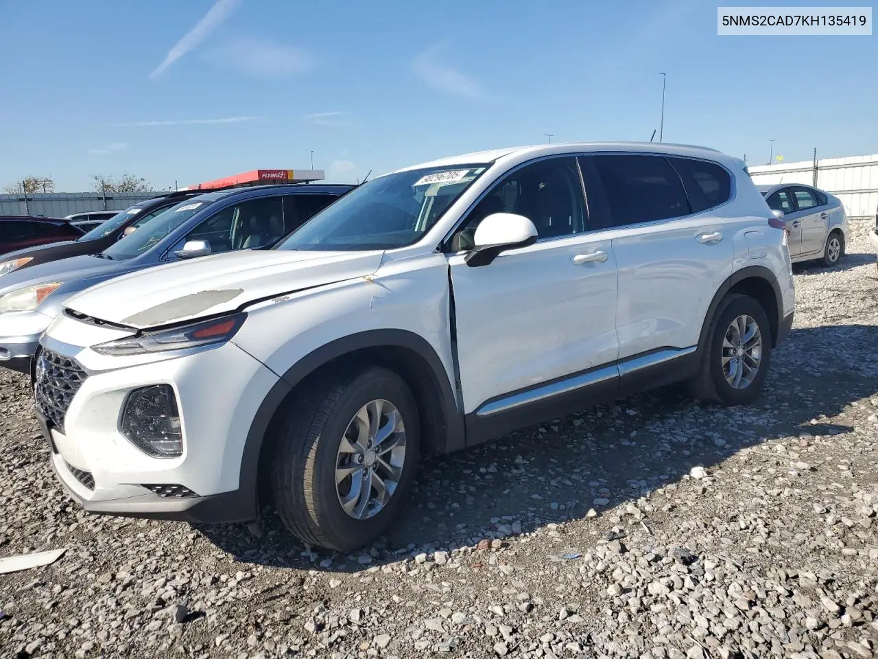 5NMS2CAD7KH135419 2019 Hyundai Santa Fe Se