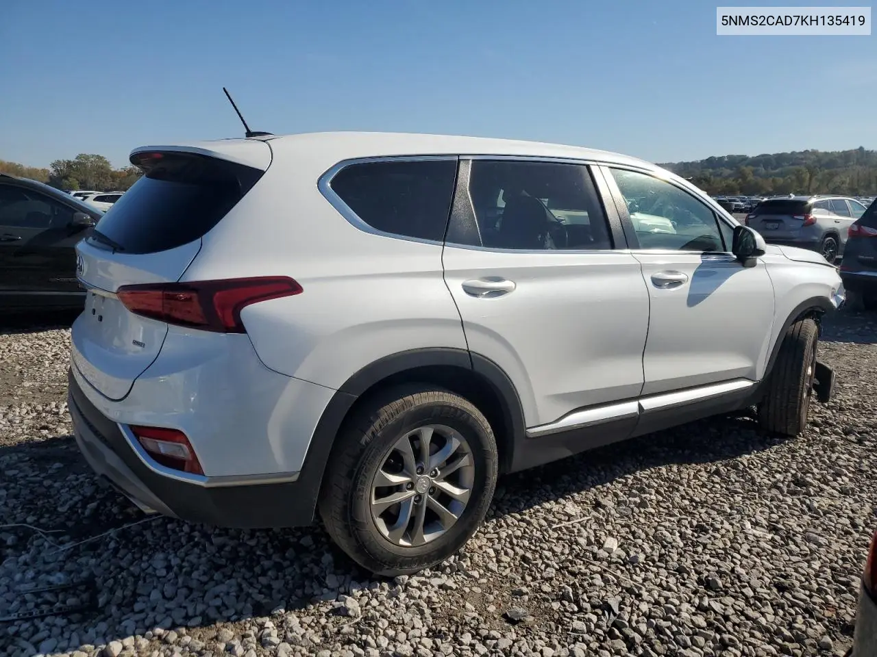 5NMS2CAD7KH135419 2019 Hyundai Santa Fe Se