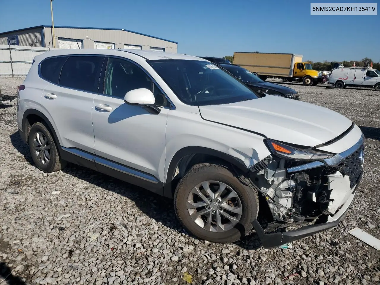 5NMS2CAD7KH135419 2019 Hyundai Santa Fe Se