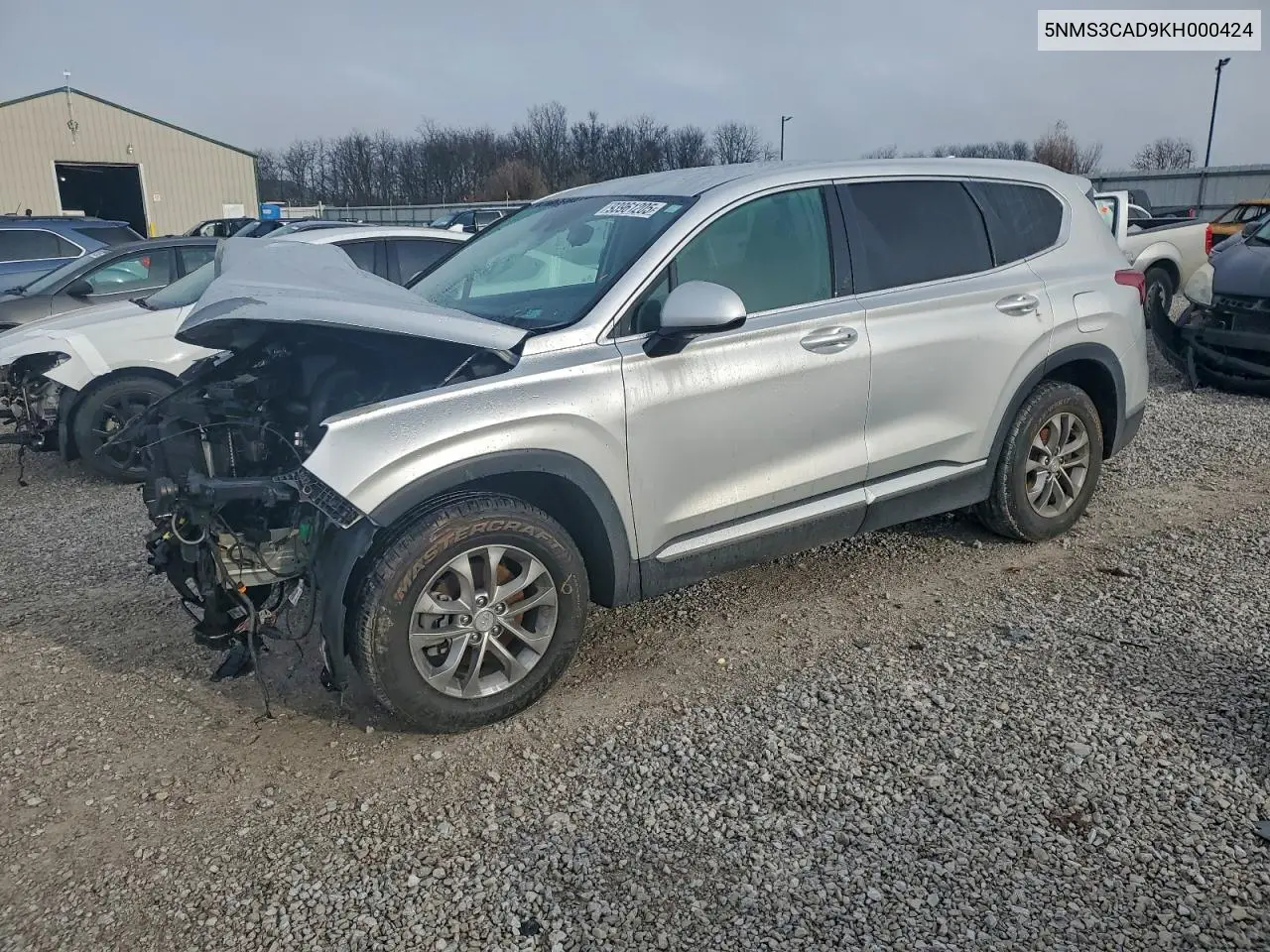 5NMS3CAD9KH000424 2019 Hyundai Santa Fe Sel