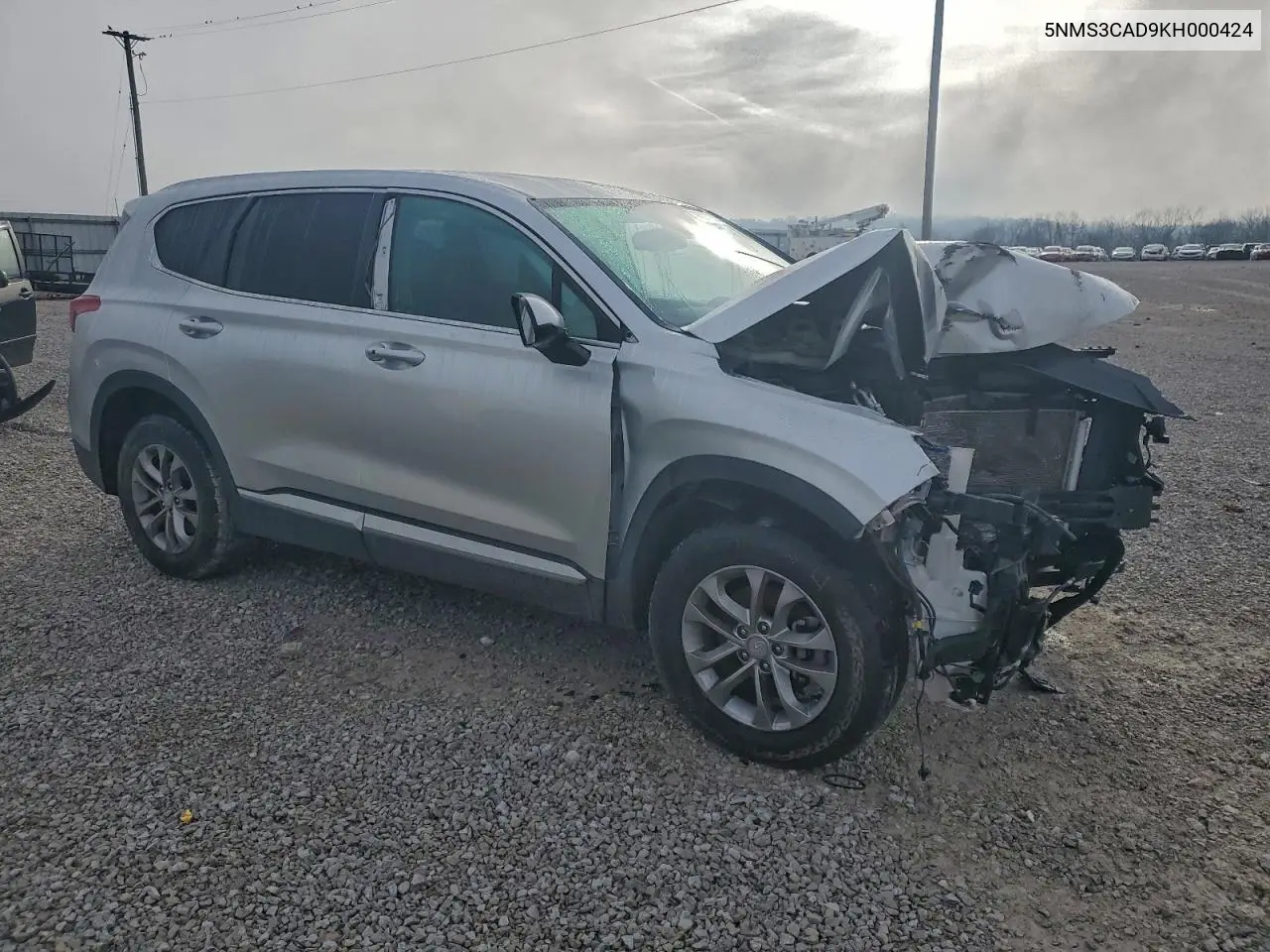 5NMS3CAD9KH000424 2019 Hyundai Santa Fe Sel