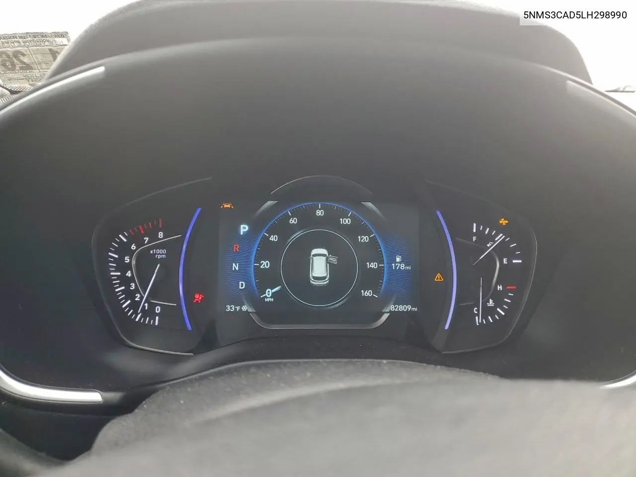 5NMS3CAD5LH298990 2020 Hyundai Santa Fe Sel
