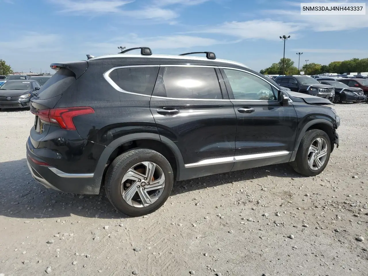 5NMS3DAJ4NH443337 2022 Hyundai Santa Fe Sel