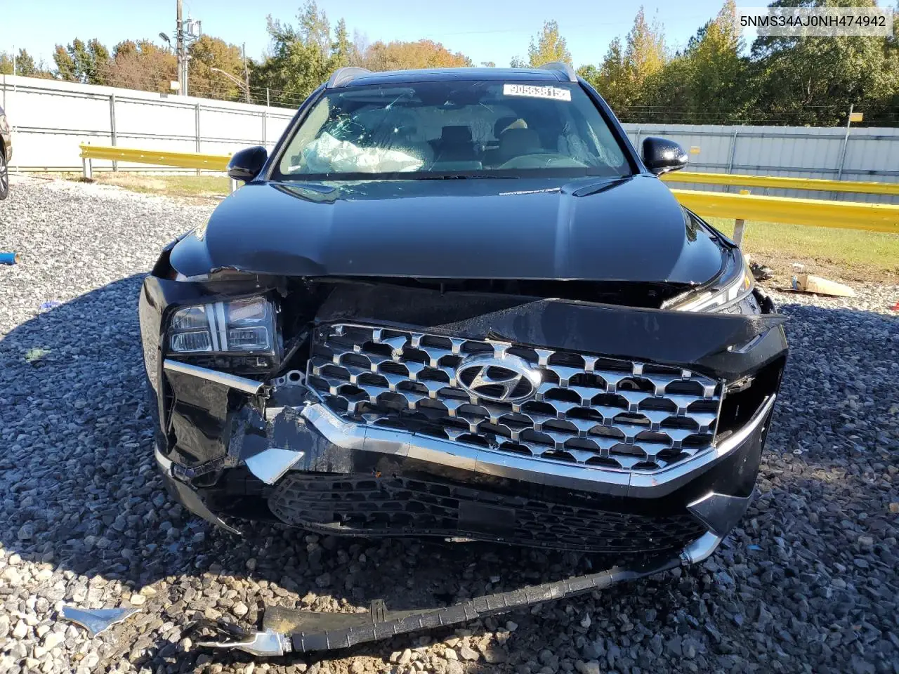 5NMS34AJ0NH474942 2022 Hyundai Santa Fe Sel