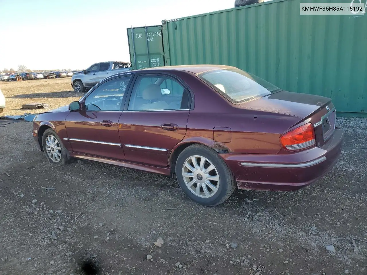 KMHWF35H85A115192 2005 Hyundai Sonata Gls