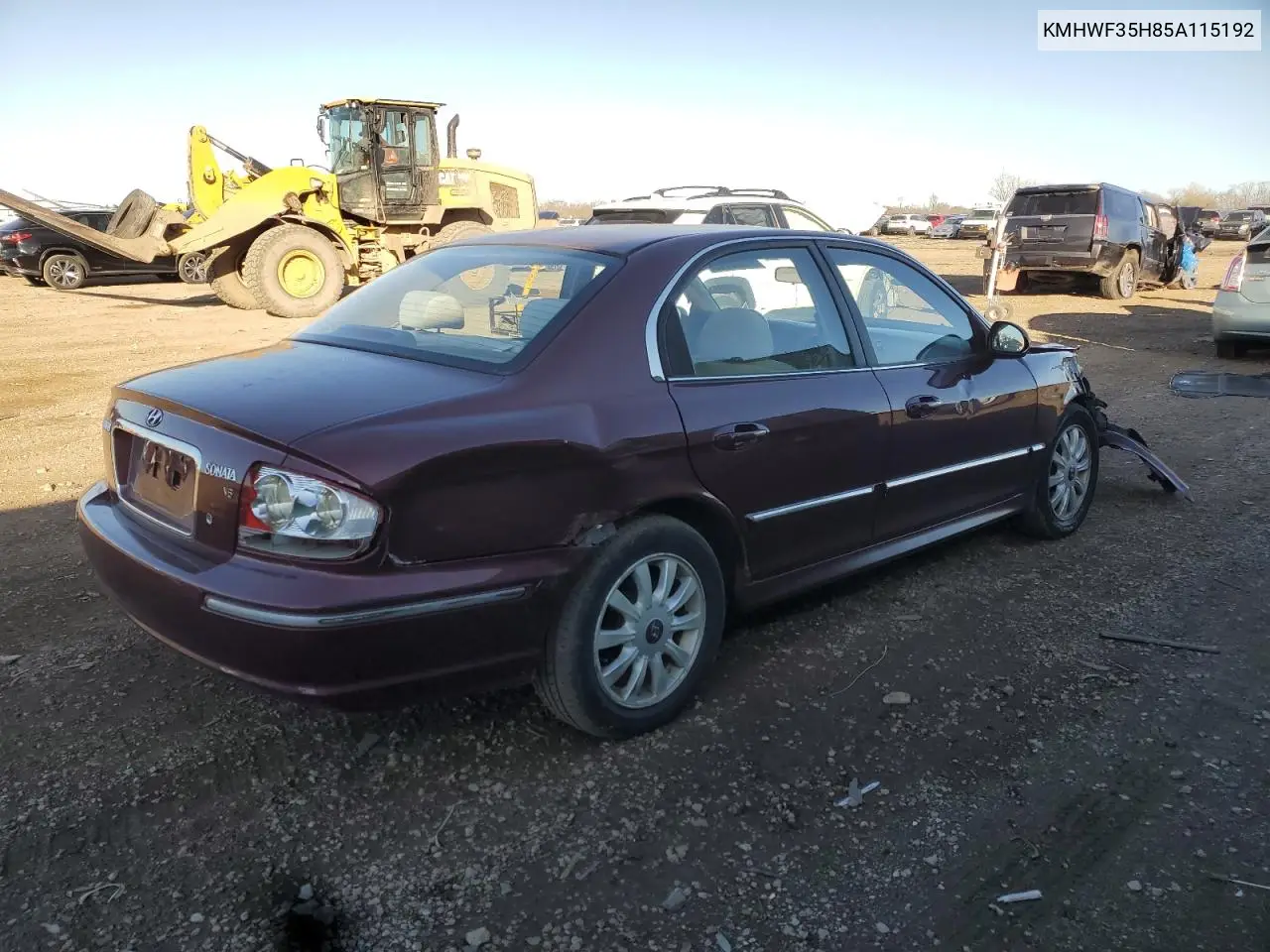 KMHWF35H85A115192 2005 Hyundai Sonata Gls