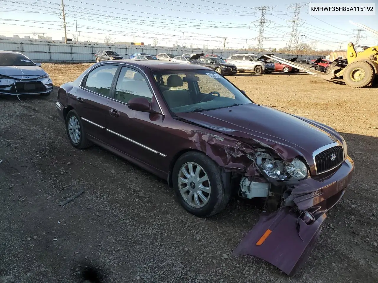 KMHWF35H85A115192 2005 Hyundai Sonata Gls