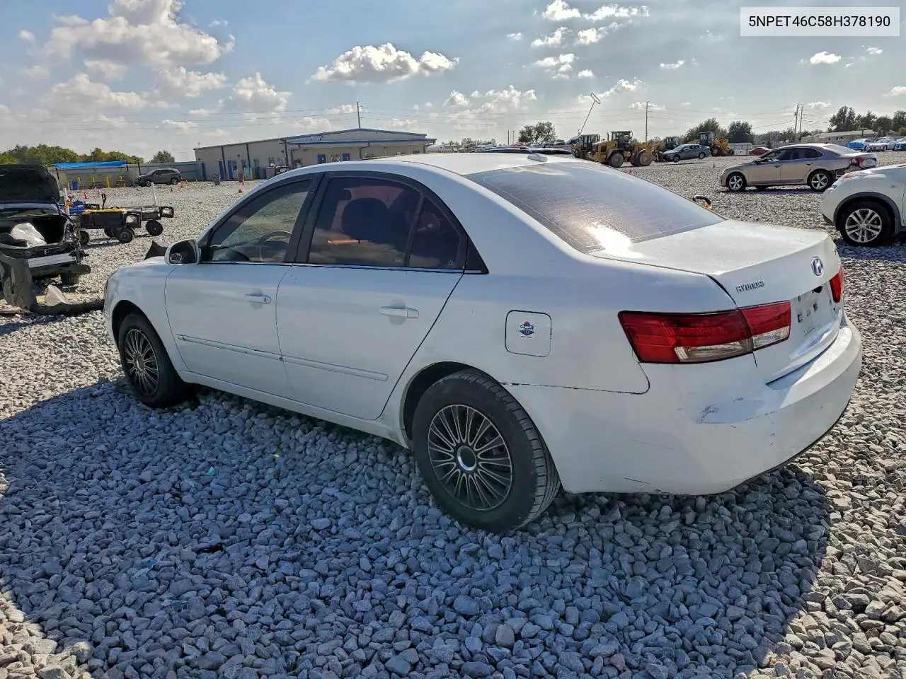 5NPET46C58H378190 2008 Hyundai Sonata Gls