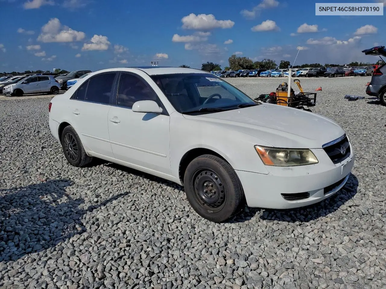 5NPET46C58H378190 2008 Hyundai Sonata Gls