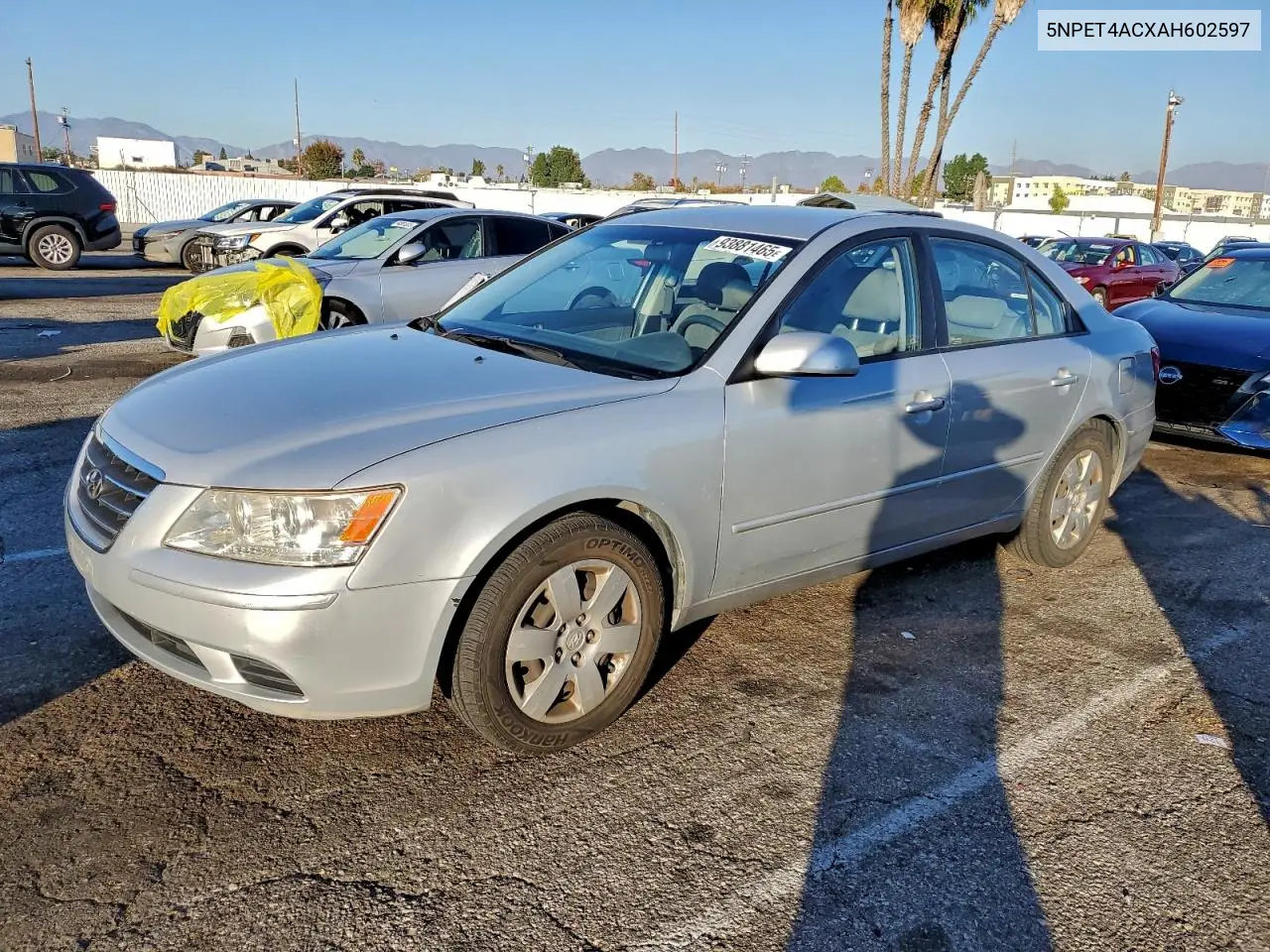 5NPET4ACXAH602597 2010 Hyundai Sonata Gls