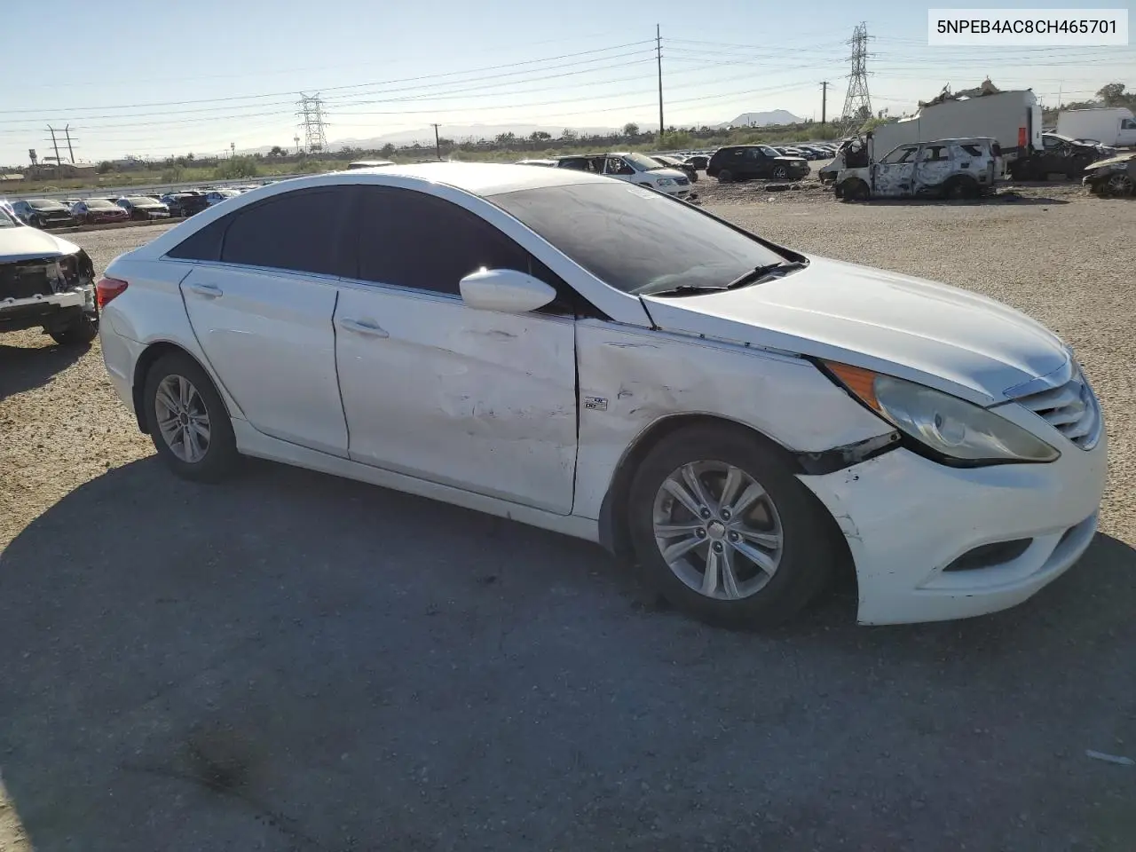 5NPEB4AC8CH465701 2012 Hyundai Sonata Gls